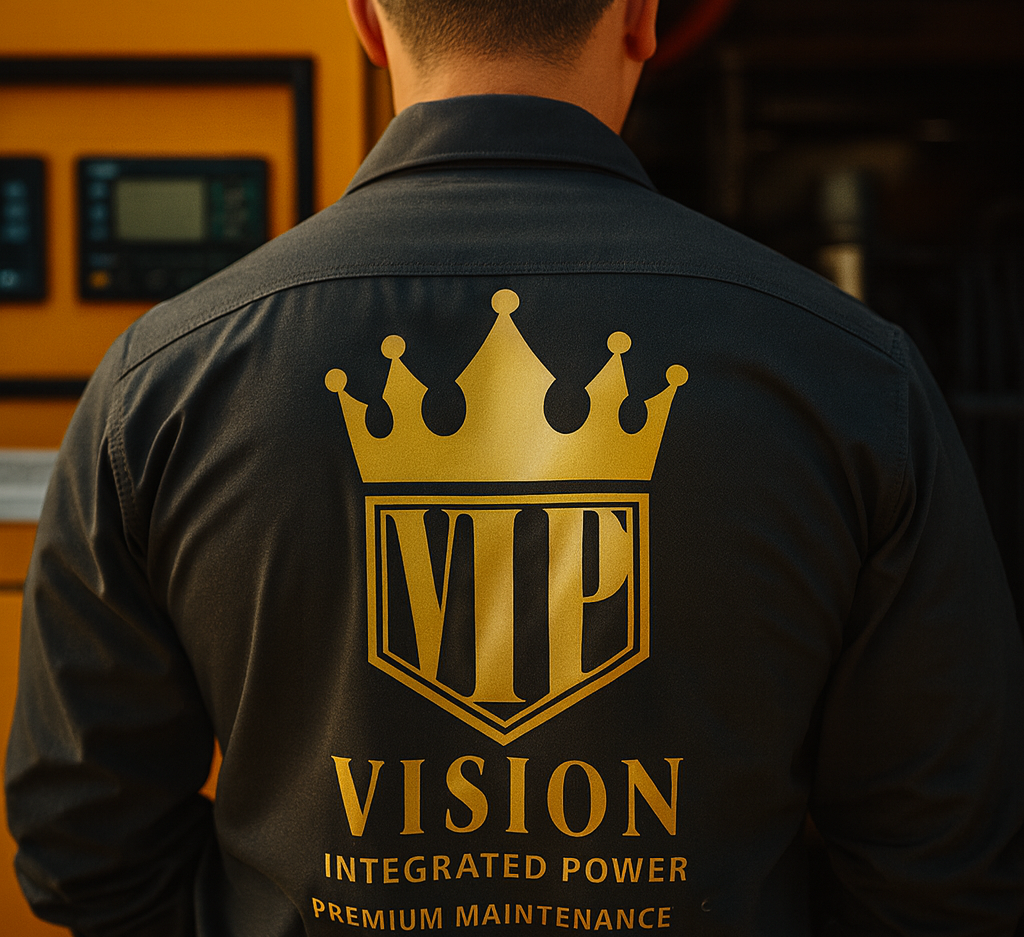 VIP Power technician servicing a standby generator at a home